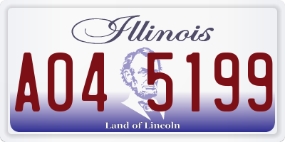 IL license plate A045199