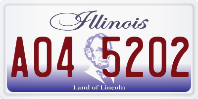 IL license plate A045202