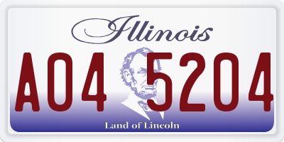 IL license plate A045204