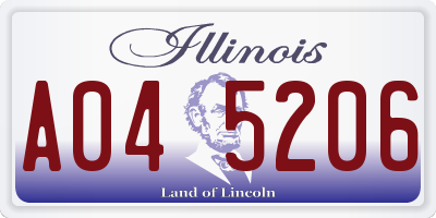 IL license plate A045206