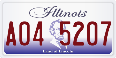 IL license plate A045207