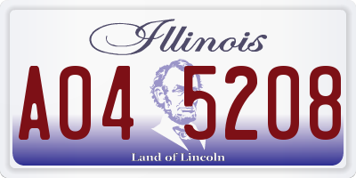 IL license plate A045208