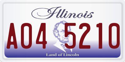 IL license plate A045210