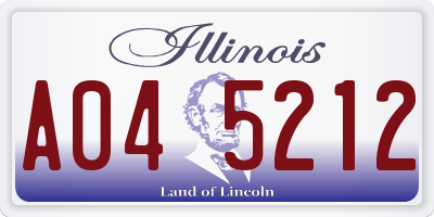 IL license plate A045212