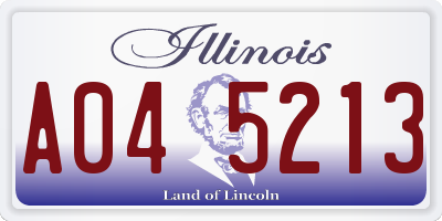 IL license plate A045213