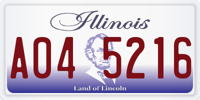 IL license plate A045216