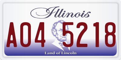 IL license plate A045218