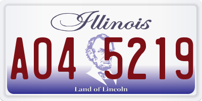 IL license plate A045219
