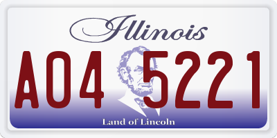 IL license plate A045221