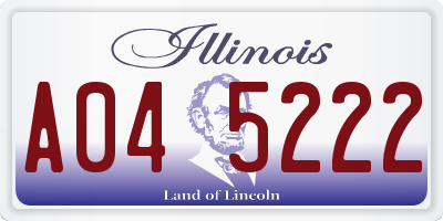 IL license plate A045222