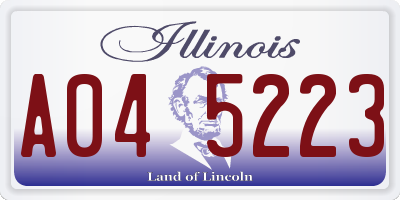 IL license plate A045223