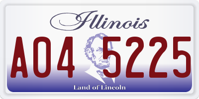 IL license plate A045225