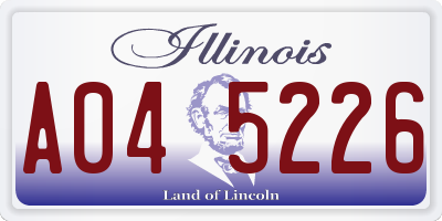 IL license plate A045226