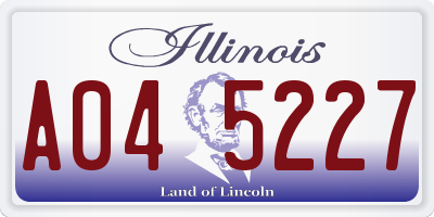 IL license plate A045227