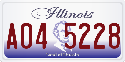IL license plate A045228