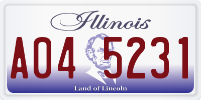 IL license plate A045231
