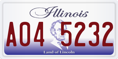 IL license plate A045232