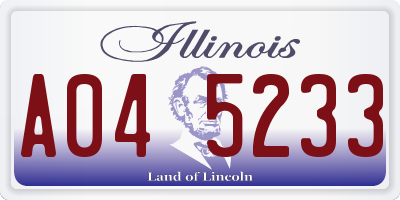 IL license plate A045233