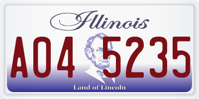 IL license plate A045235