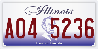IL license plate A045236