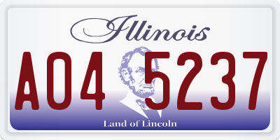 IL license plate A045237