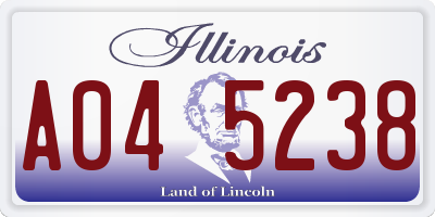 IL license plate A045238