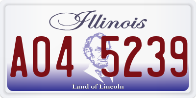 IL license plate A045239