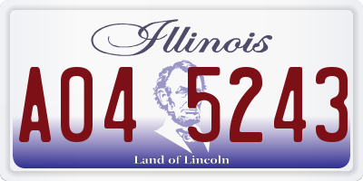 IL license plate A045243