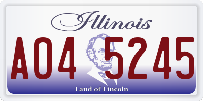 IL license plate A045245