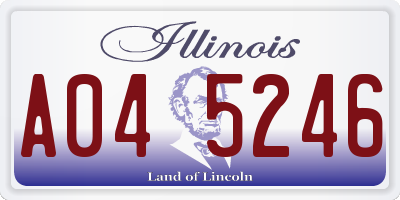 IL license plate A045246