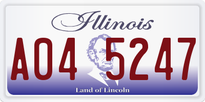 IL license plate A045247