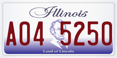 IL license plate A045250