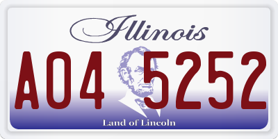 IL license plate A045252