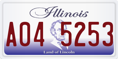IL license plate A045253