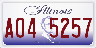 IL license plate A045257