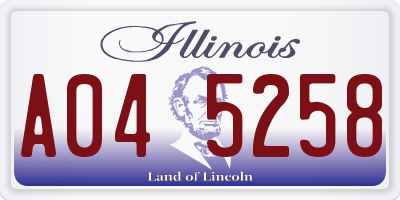 IL license plate A045258