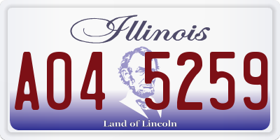 IL license plate A045259