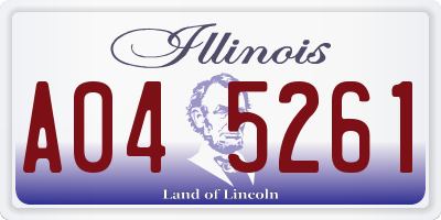 IL license plate A045261