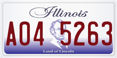 IL license plate A045263