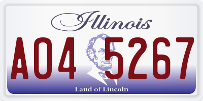 IL license plate A045267