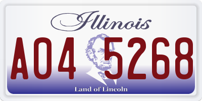 IL license plate A045268