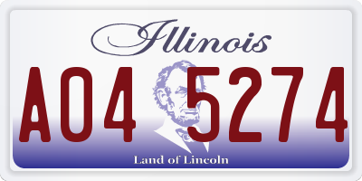 IL license plate A045274