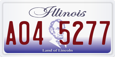 IL license plate A045277