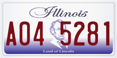 IL license plate A045281