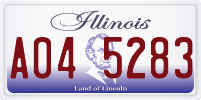 IL license plate A045283