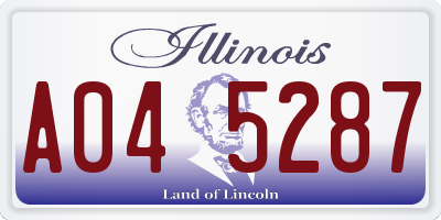 IL license plate A045287