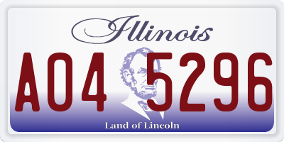 IL license plate A045296