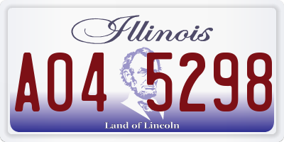 IL license plate A045298