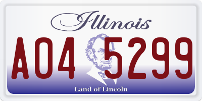 IL license plate A045299