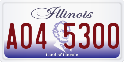 IL license plate A045300
